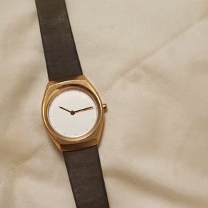 Skagen Rose Gold Grey Leather Watch